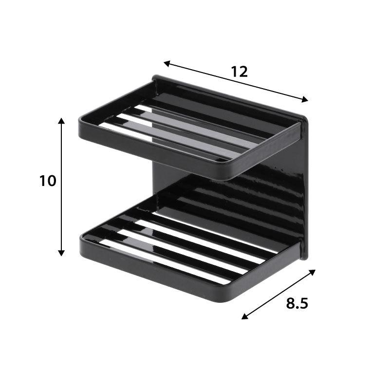 tower 山崎実業 マグネットバスルームソープトレー ２段 タワー お風呂 公式 ホワイト/ブラック 送料無料 石鹸置き ソープディッシュ 磁石 浴室収納 | tower | 08