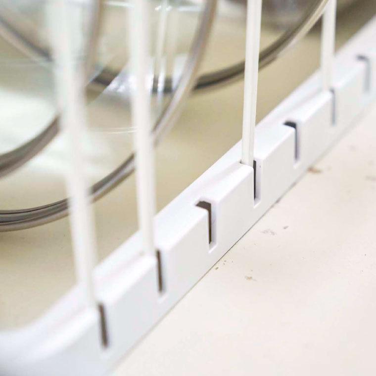 tower 山崎実業 シンク下 伸縮鍋蓋＆フライパンスタンド タワー キッチン 公式 ホワイト/ブラック フライパン収納 鍋フタ シンク下収納 送料無料 | tower | 02