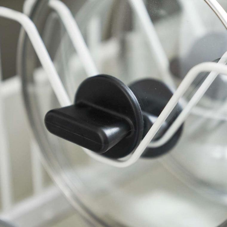 tower 山崎実業 シンク下 伸縮鍋蓋＆フライパンスタンド タワー キッチン 公式 ホワイト/ブラック フライパン収納 鍋フタ シンク下収納 送料無料 | tower | 05