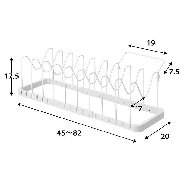 tower 山崎実業 シンク下 伸縮鍋蓋＆フライパンスタンド タワー キッチン 公式 ホワイト/ブラック フライパン収納 鍋フタ シンク下収納 送料無料 | tower | 08