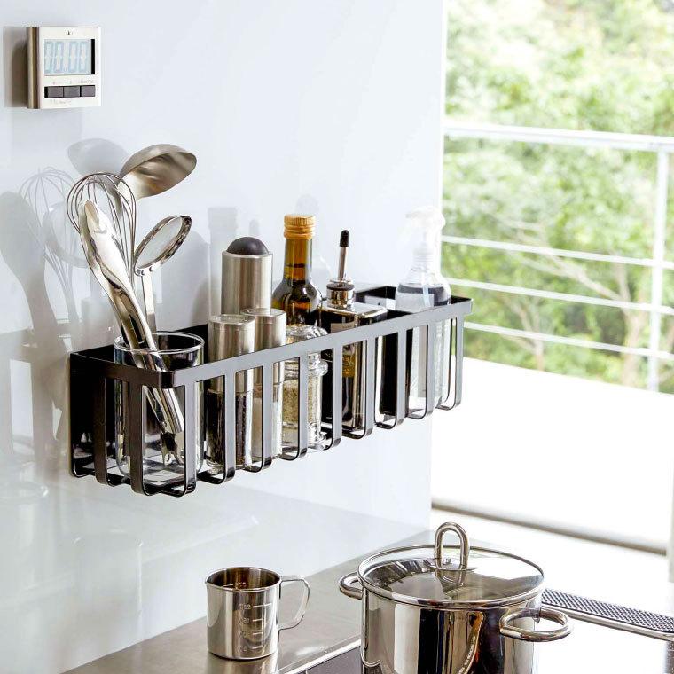 tower 山崎実業 冷蔵庫横マグネットワイド収納バスケット タワー 公式 ホワイト/ブラック 調味料収納 キッチン収納 ストッカー かご 送料無料 | tower | 02