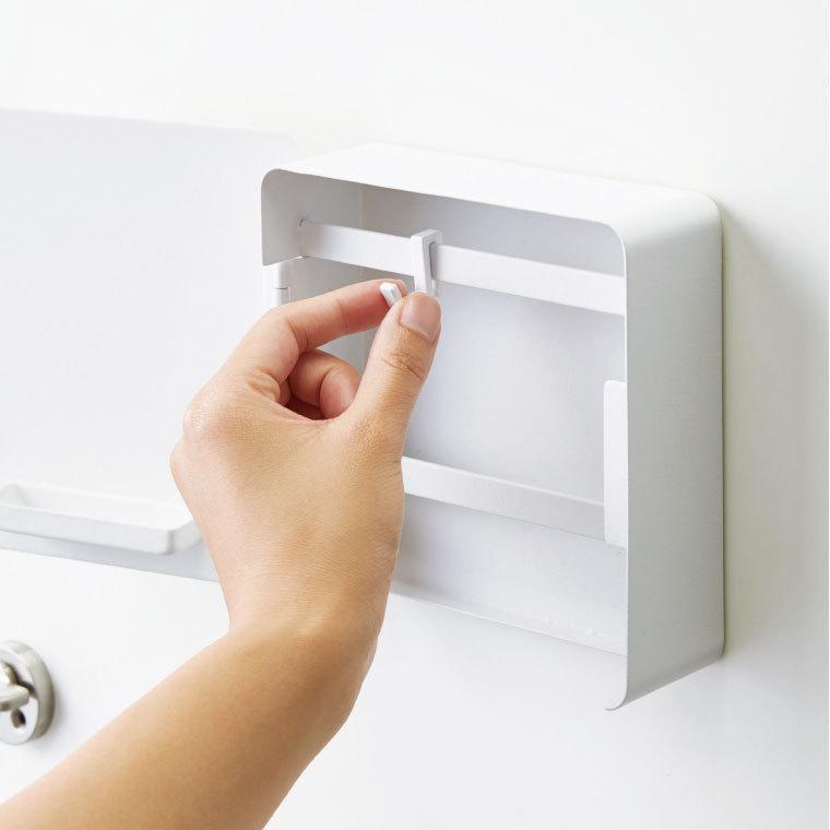 tower 山崎実業 マグネットキーフック２段 タワー 文具 公式 ホワイト/ブラック 送料無料 鍵 カギ 玄関収納 玄関扉 キーフック | tower | 04