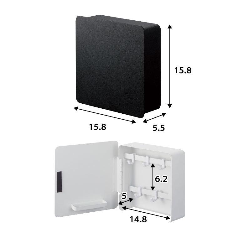 tower 山崎実業 マグネットキーフック２段 タワー 文具 公式 ホワイト/ブラック 送料無料 鍵 カギ 玄関収納 玄関扉 キーフック | tower | 07