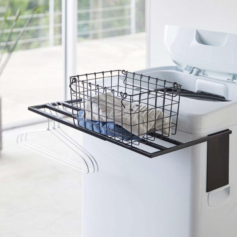 tower 山崎実業 マグネット伸縮洗濯機バスタオルハンガー タワー 洗濯