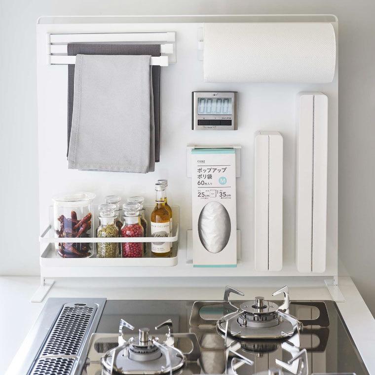 tower 山崎実業 キッチン自立式スチールパネル 縦型 タワー キッチン 公式 ホワイト/ブラック 5124 5125 送料無料 キッチン収納 マグネット | tower | 01