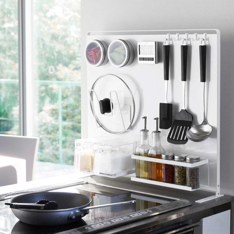 tower 山崎実業 キッチン自立式スチールパネル 縦型 タワー キッチン 公式 ホワイト/ブラック 5124 5125 送料無料 キッチン収納 マグネット | tower | 02