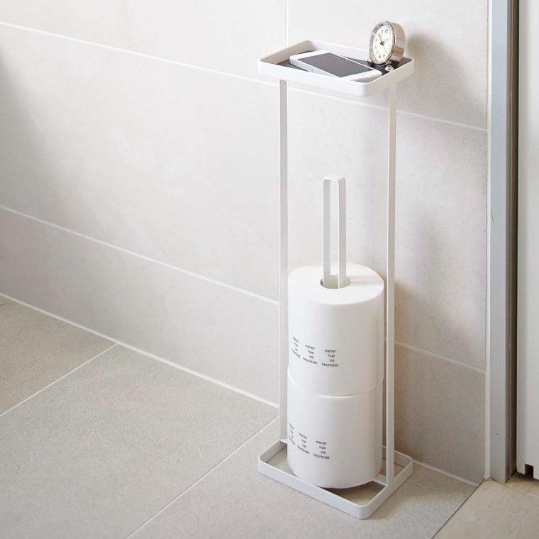 tower 山崎実業 トレイ付きトイレットペーパースタンド タワー トイレ