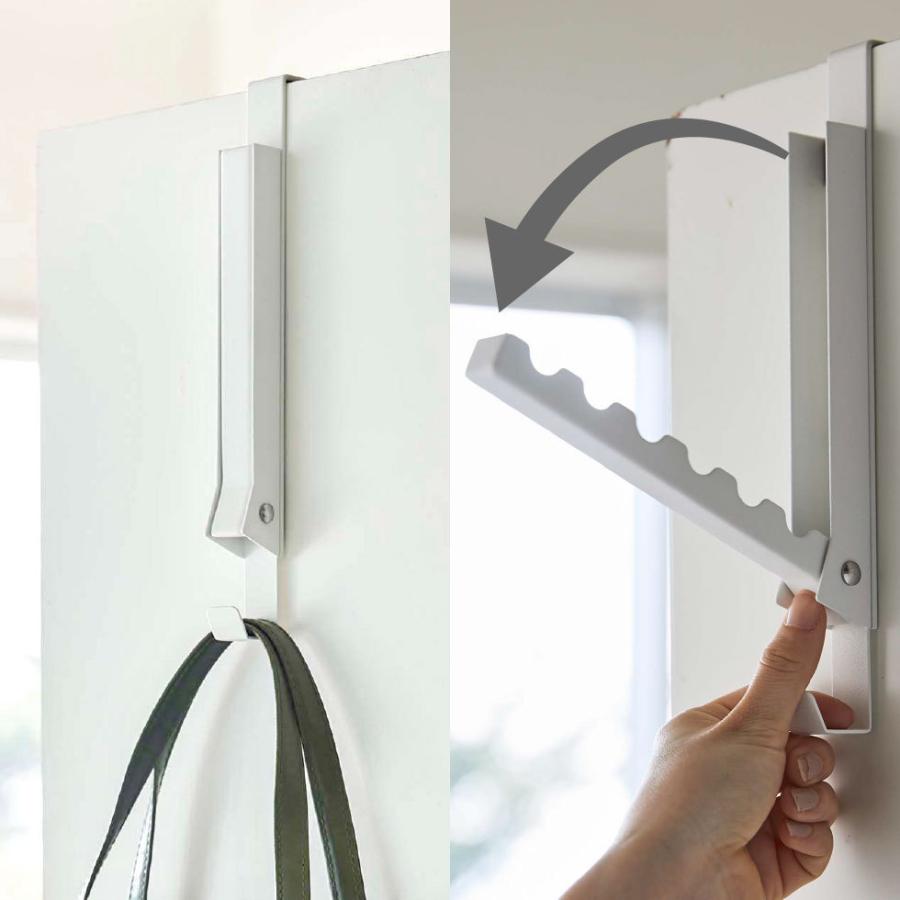 tower 山崎実業 使わない時は収納できるドアハンガー タワー 収納 公式 ホワイト/ブラック 5514 5515 / 送料無料 折り畳みドアハンガー | tower | 07