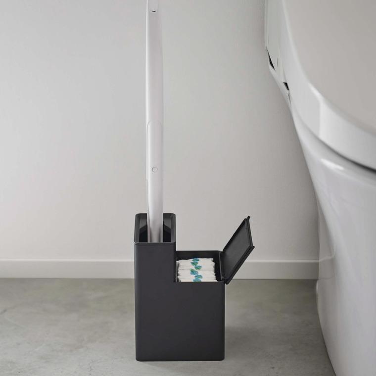 tower 山崎実業 替えブラシ収納付き流せるトイレブラシスタンド タワー トイレ 公式 ホワイト/ブラック 5722 5723 / 送料無料 | tower | 03