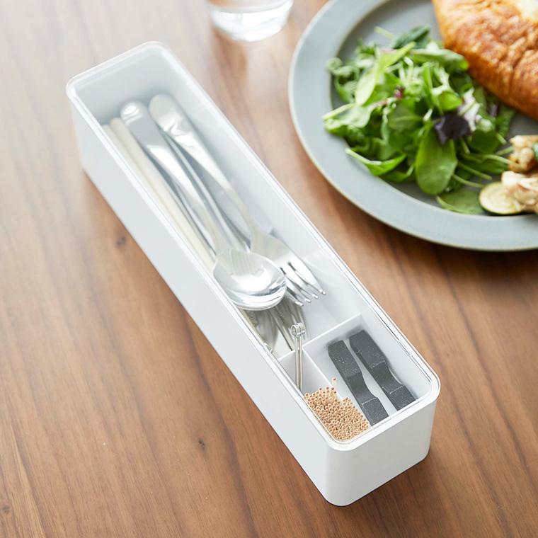 tower 山崎実業 蓋付きカトラリーケース タワー 小物入れ 公式 ロング