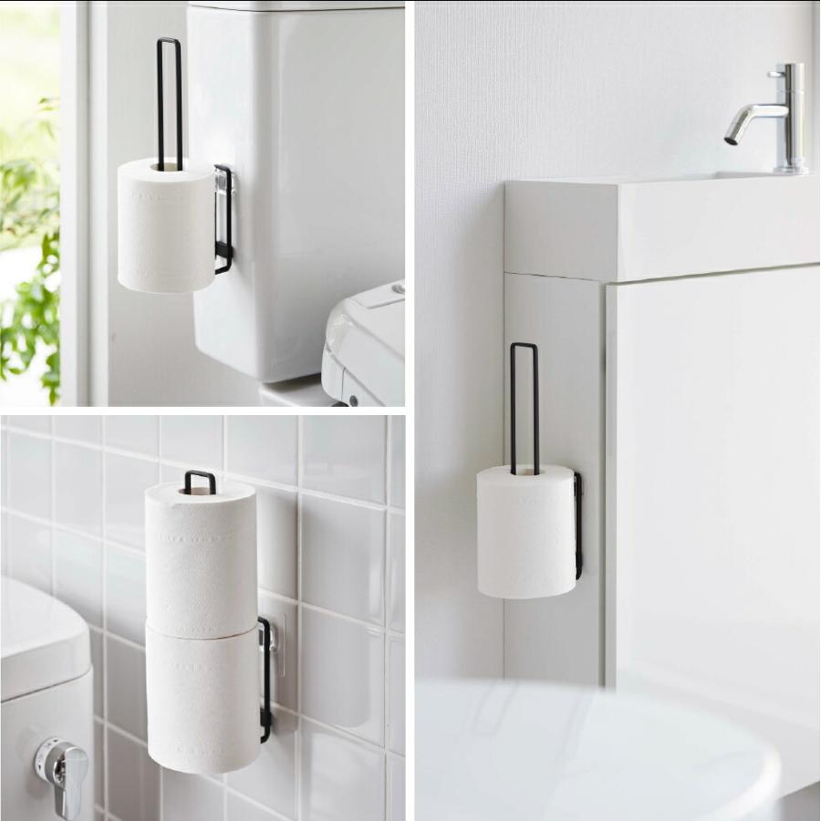 tower 山崎実業 フィルムフックトイレットペーパーホルダー タワー トイレ 公式 ホワイト/ブラック 5989 5990 送料無料 / スリム トイレ収納 | tower | 05