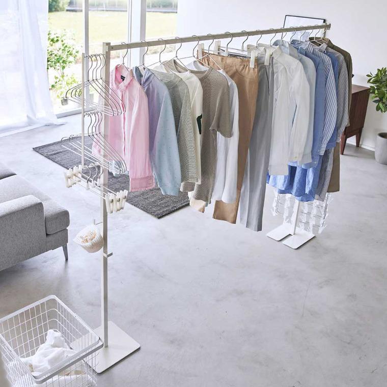 tower 山崎実業 折り畳み室内物干し タワー 室内物干し 公式 送料無料 6619 6620 ホワイト ブラック / 洗濯物 室内干し 部屋干し 室内用 物干し | tower | 03