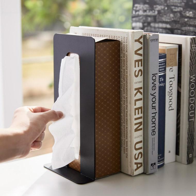 tower 山崎実業 ティッシュが引き出せるブックエンド タワー 収納 公式