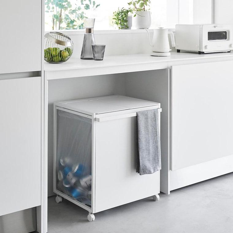 D*◆様 山崎実業 蓋付き目隠し分別ダストワゴン 45L towerごみ箱 山崎実業 公式 蓋付き目隠し分別ダストワゴン タワー 45L 2