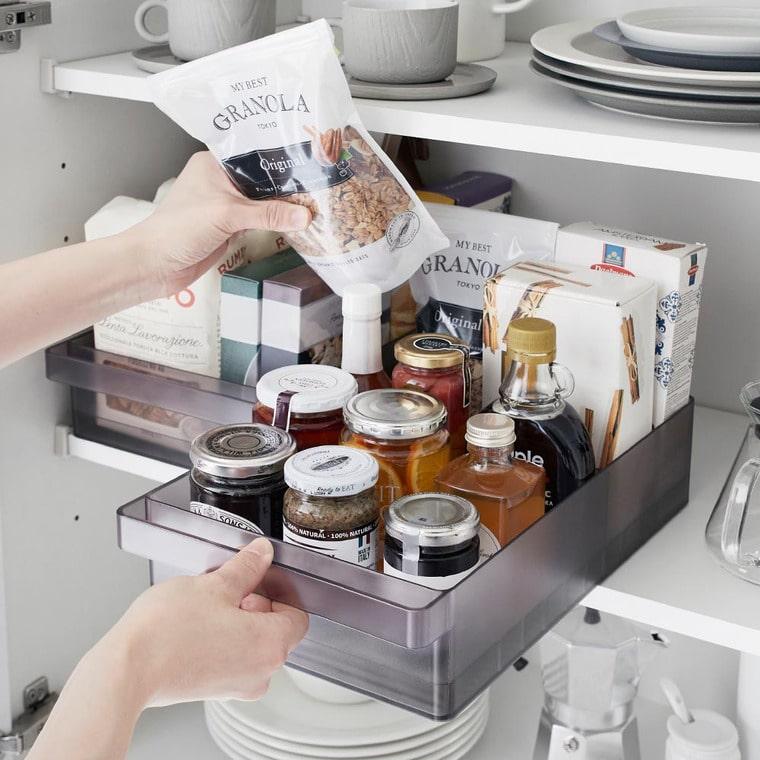 tower 山崎実業 冷蔵庫中収納ケース タワー L 仕切り付き キッチン