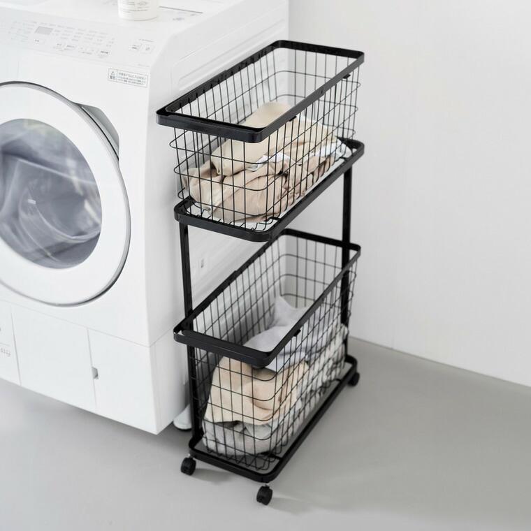 tower 山崎実業 ランドリーワゴン+バスケット タワー スリム 公式 8464