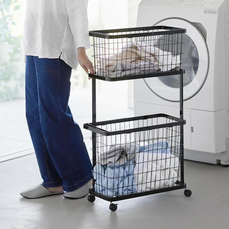 tower 山崎実業 ランドリーワゴン+バスケット タワー スリム 公式 8464