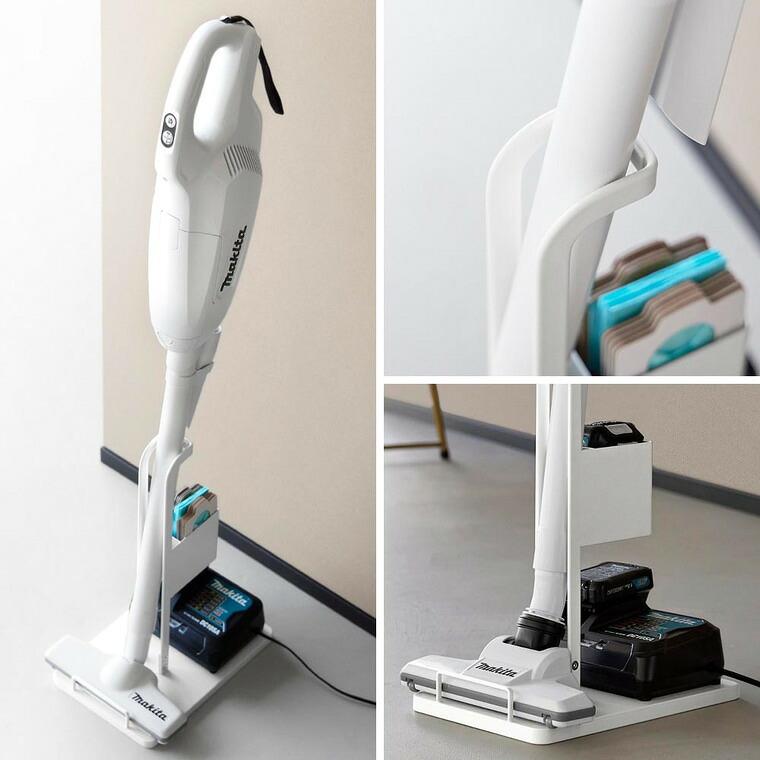 tower 山崎実業 スティッククリーナー紙パック&充電器収納スタンド