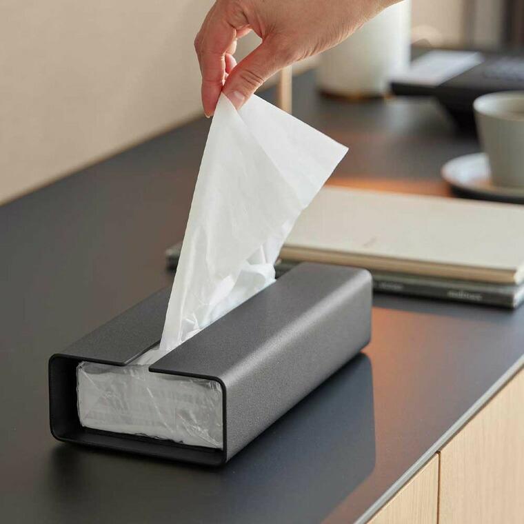 山崎実業 tower 入れ替え簡単ソフトパックティッシュケース タワー 公式 10450 10451 ホワイト ブラック 送料無料 / ティッシュカバー | tower | 08