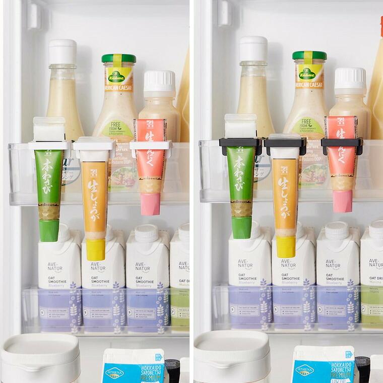 tower 山崎実業 引っ掛け絞れる薬味チューブホルダー タワー 3個組