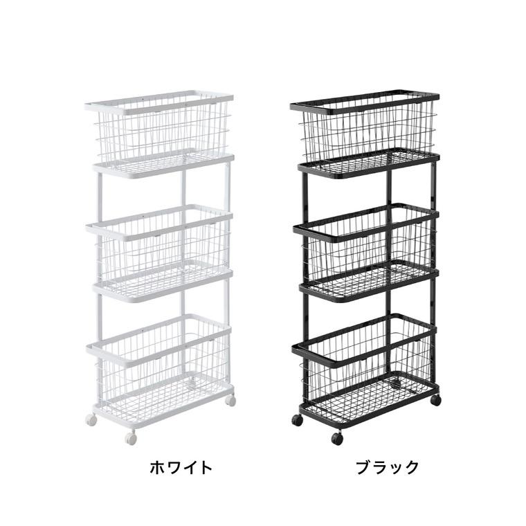 tower 山崎実業 ランドリーワゴン+バスケット タワー スリム 3段 公式
