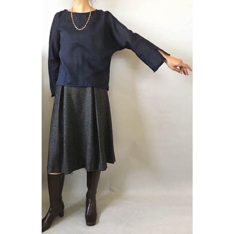 A4印刷型紙　短時間で縫える上品テイストのフォーマルブラウス!ボートネックドルマン(7〜17号/ハンドメイド/パピエパターン/手作り/大きいサイズ)B-45 |  | 07