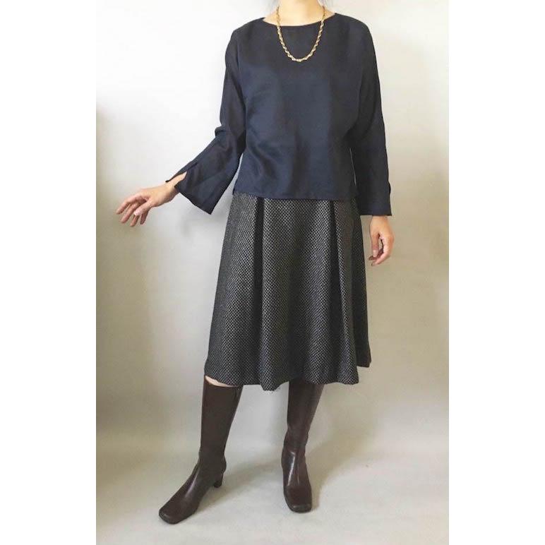 A4印刷型紙　短時間で縫える上品テイストのフォーマルブラウス!ボートネックドルマン(7〜17号/ハンドメイド/パピエパターン/手作り/大きいサイズ)B-45 |  | 08