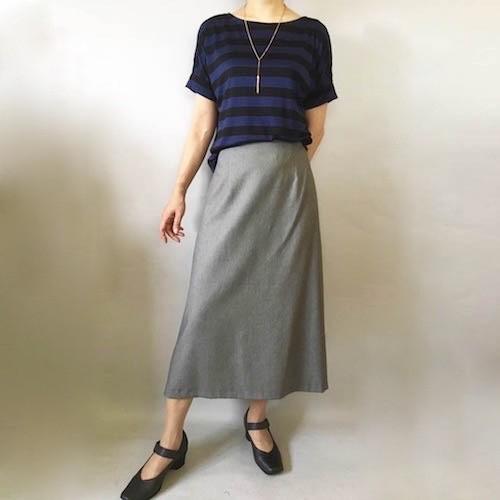 A4印刷型紙 上品で美ライン！ハイウエストAラインスカート 裏付き(7