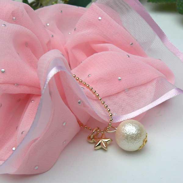 Heart Angel シュシュ ヘアアクセサリー へアゴム パール