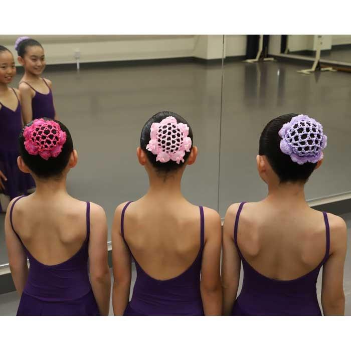 ヘアアクセサリー お団子ネット 髪飾り リボン シニヨンネット バレエ