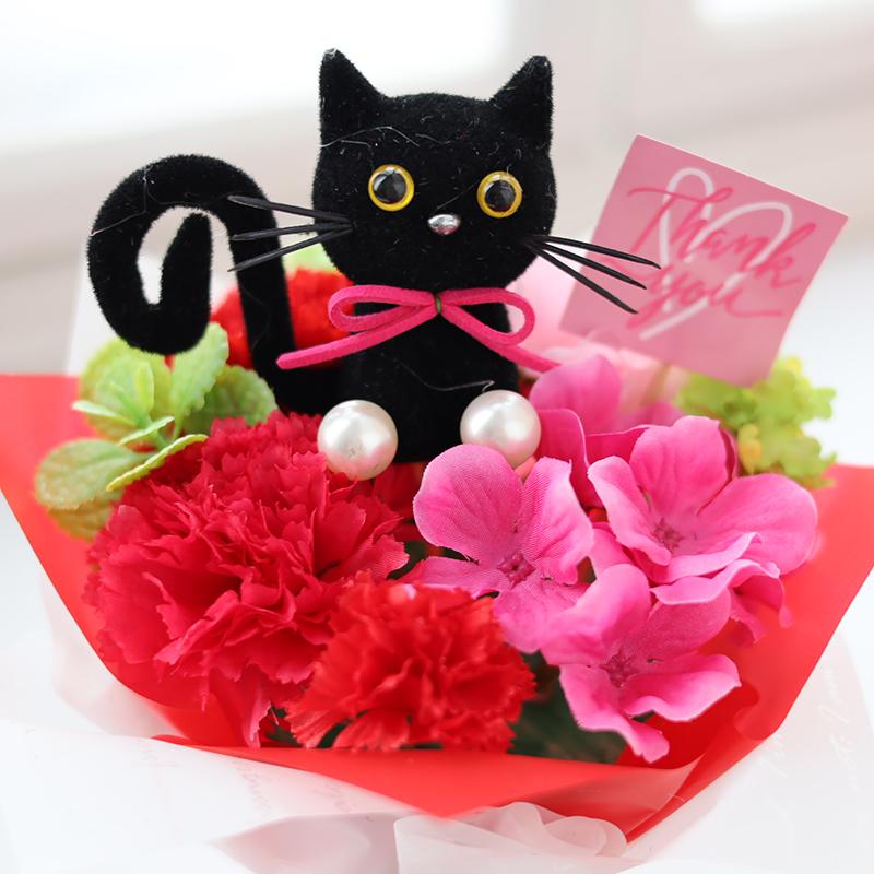 母の日 2026 猫 ギフト 花 セット プレゼント ソープフラワー