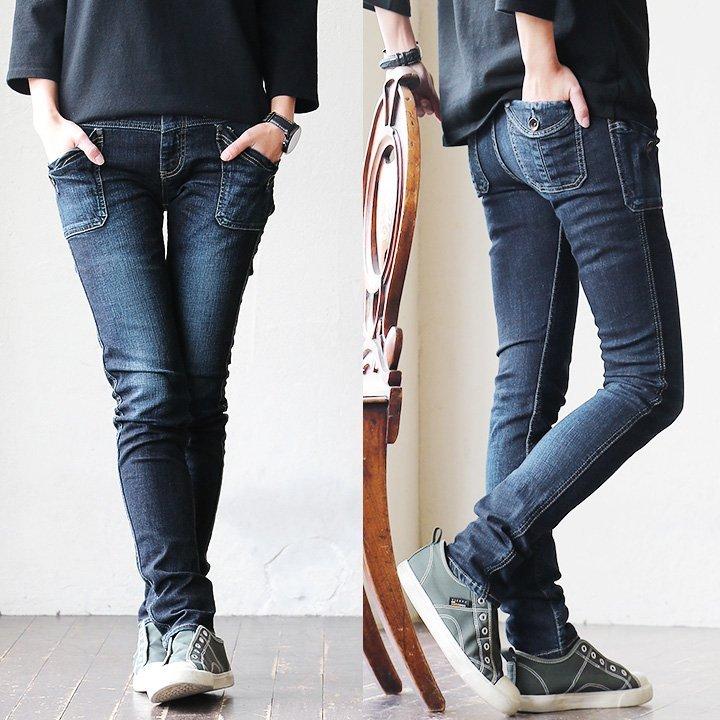 パンツ スキニー スキニーパンツ ジーンズ スリム ストレッチ デニム 細見え マジックポケット 薄尻 小尻 Antgauge パティ | PATY | 07