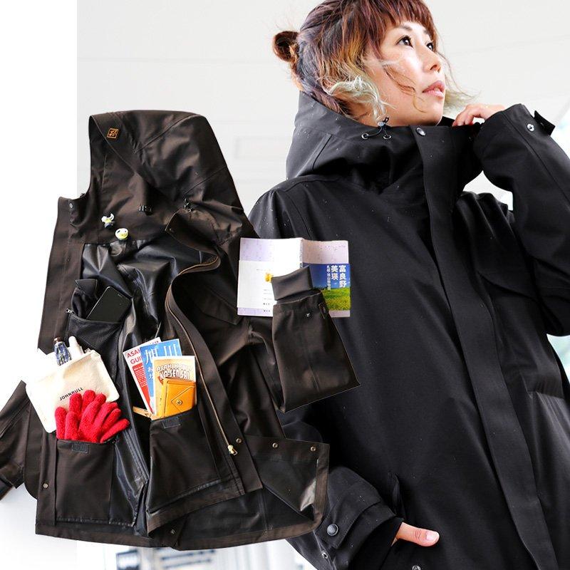 PATY コート ミドル丈 トラベル 取り外し可能 マスク付き 鞄要らず の