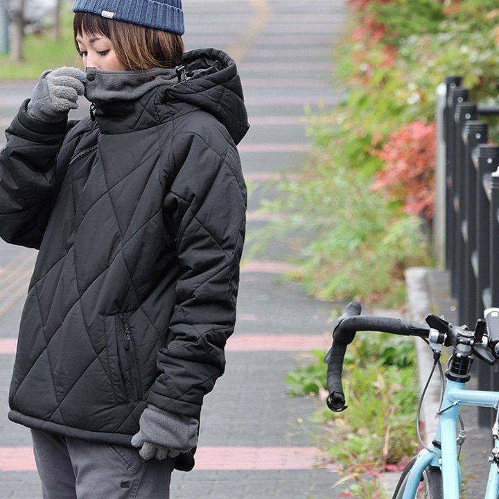 ダウン パーカー サイクリングパーカー メンズ レディース 冬 アウター ハイネック 撥水 防風 サーモライト 斜めジップ パティ ＆CLOUd アンクラウド | PATY | 09