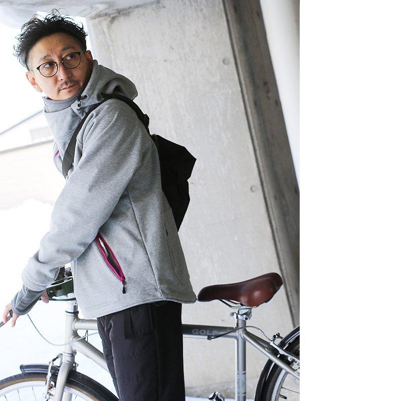 きフリース パーカー サイクリングパーカー ハイネック ネック