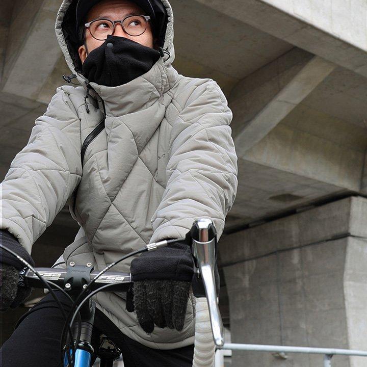 ダウン パーカー サイクリングパーカー メンズ レディース 冬 アウター ハイネック 撥水 防風 サーモライト 斜めジップ パティ ＆CLOUd アンクラウド | PATY | 11
