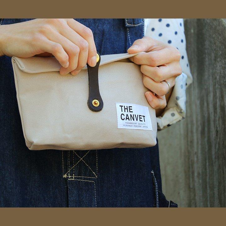 ポーチ Sサイズ パラフィン加工 8号キャンバス 栃木レザー ヌメ革 スナップボタンベルト 日本製 メンズ パティ THE CANVET ザ・キャンベット (メール便25) | PATY | 14