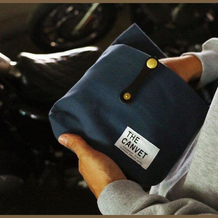 ポーチ Mサイズ パラフィン加工 8号キャンバス 栃木レザー ヌメ革 メンズ パティ THE CANVET ザ・キャンベット (メール便25) | PATY | 07