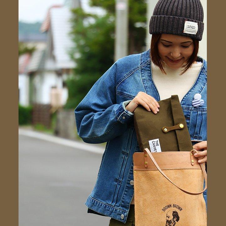 ポーチ Mサイズ パラフィン加工 8号キャンバス 栃木レザー ヌメ革 メンズ パティ THE CANVET ザ・キャンベット (メール便25) | PATY | 09