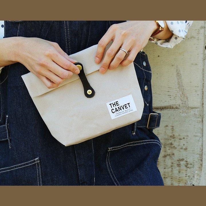 ポーチ Mサイズ パラフィン加工 8号キャンバス 栃木レザー ヌメ革 メンズ パティ THE CANVET ザ・キャンベット (メール便25) | PATY | 11