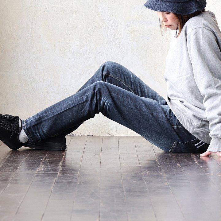 デニム パンツ レディース メンズ ストレッチ ユーズド ウォッシュ 加工 スリム 柔らか テーパード ストレッチジーンズ アメカジ パティ ALISTAIR アリステア | ALISTAIR | 11