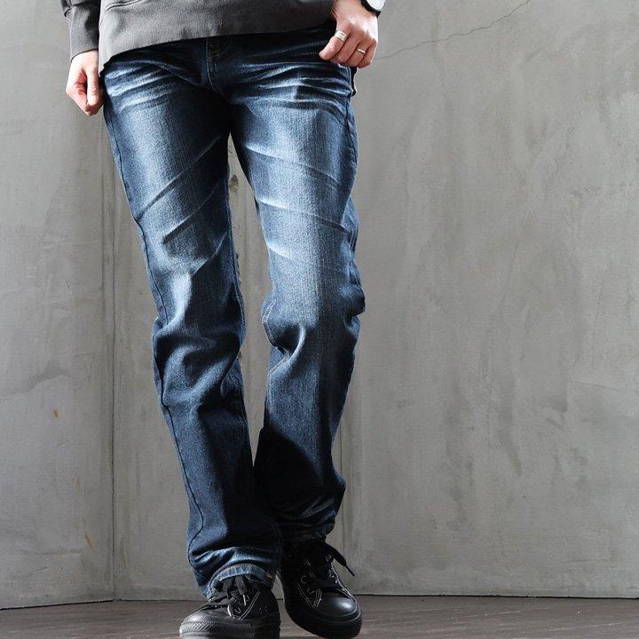 デニム パンツ レディース メンズ ストレッチ ユーズド ウォッシュ 加工 スリム 柔らか テーパード ストレッチジーンズ アメカジ パティ ALISTAIR アリステア | ALISTAIR | 06