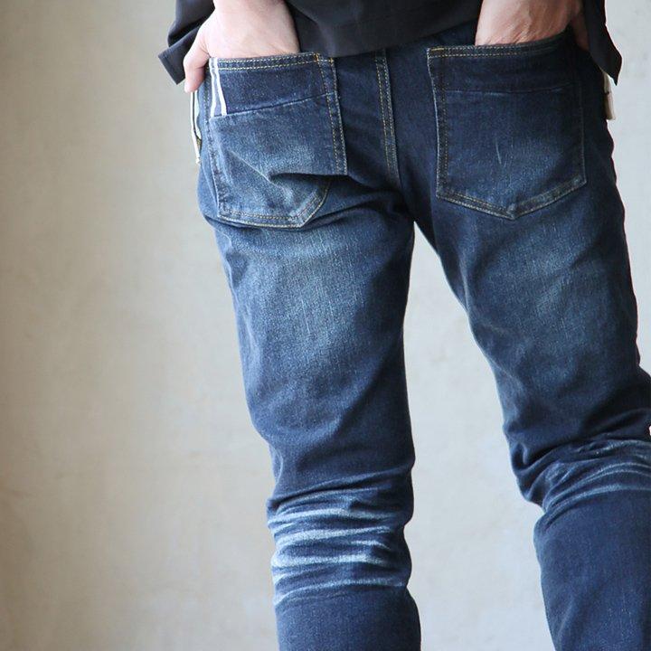 デニム パンツ レディース メンズ ストレッチ ユーズド ウォッシュ 加工 スリム 柔らか テーパード ストレッチジーンズ アメカジ パティ ALISTAIR アリステア | ALISTAIR | 08