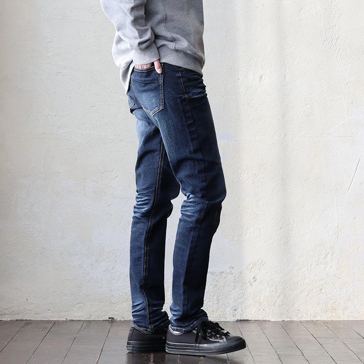 デニム パンツ レディース メンズ ストレッチ ユーズド ウォッシュ 加工 スリム 柔らか テーパード ストレッチジーンズ アメカジ パティ ALISTAIR アリステア | ALISTAIR | 09