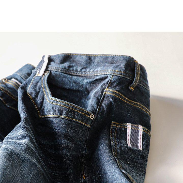 デニム パンツ レディース メンズ ストレッチ ユーズド ウォッシュ 加工 スリム 柔らか テーパード ストレッチジーンズ アメカジ パティ ALISTAIR アリステア | ALISTAIR | 10