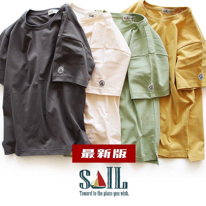 tシャツ 半袖 ユニセックス すっきり しっかり 丈夫 柔らか 軽い 綿100 コットン ワンポイント ワッペン ティーシャツ クルーネック SAIL セイル パティ | PATY | 06