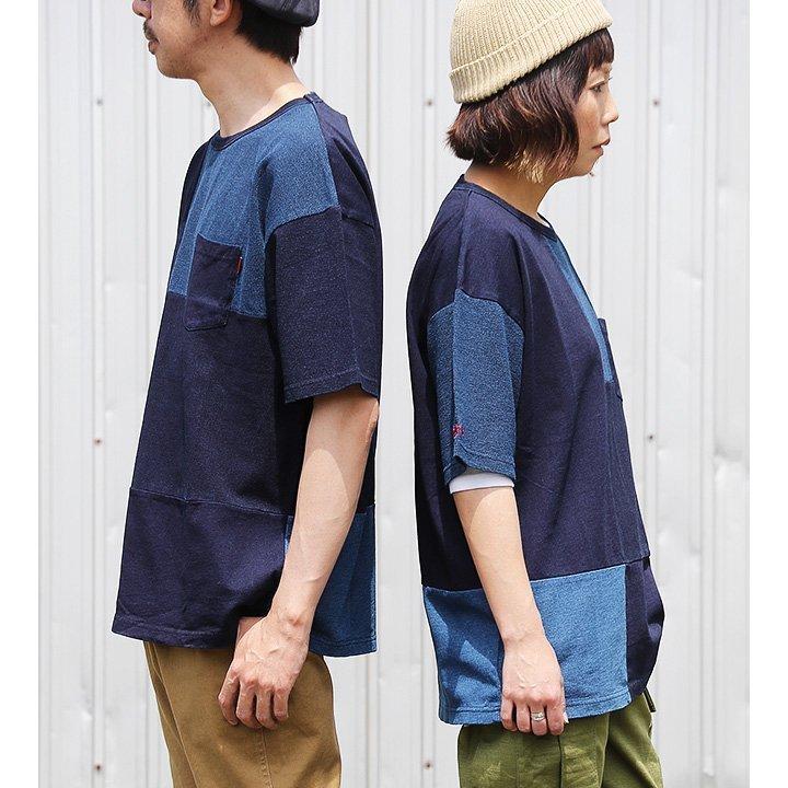 PATY Tシャツ ティーシャツ 半袖 胸ポケット 『異素材 パッチワーク