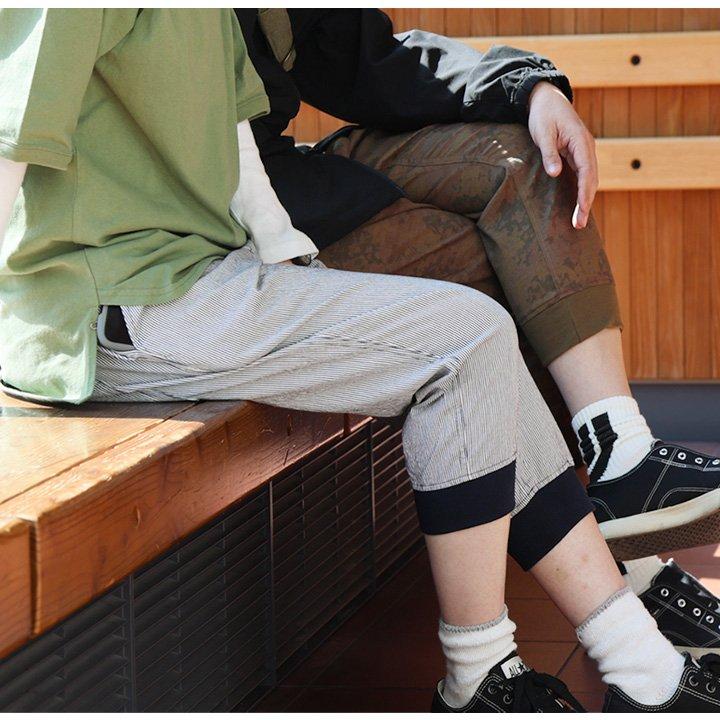 麻 パンツ クロップド メンズ レディース 夏 綿麻 伸びる ストレッチ スリム 軽い ウエストゴム 裾リブ パティ Spants スパンツ | PATY | 16