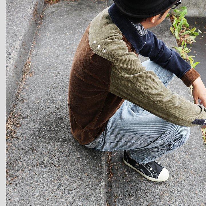 シャツ 長袖 ストレッチ コーデュロイ クレイジーパターン レディース メンズ 暖かい 伸びる 配色切替 星 刺繍 KRIFF MAYER × PATY | PATY | 05