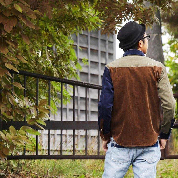 シャツ 長袖 ストレッチ コーデュロイ クレイジーパターン レディース メンズ 暖かい 伸びる 配色切替 星 刺繍 KRIFF MAYER × PATY | PATY | 08